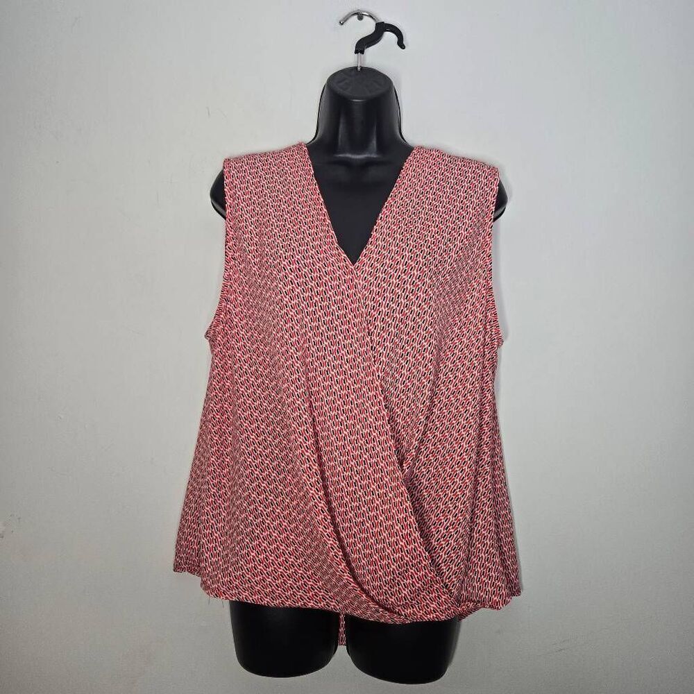 Carolina Belle Faux Wrap Sleeveless Blouse Size XL NWT
